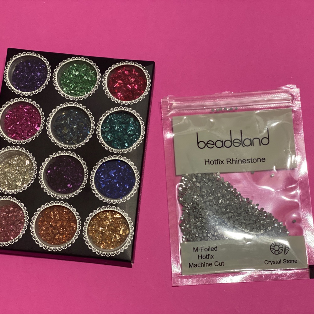 Crushed Glass Craft Glitter Fine for Resin Art and  Crystal Hotfix Rhinestone